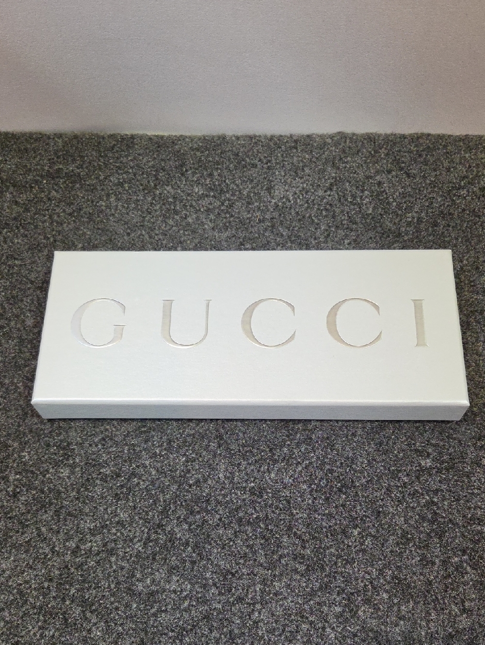 Gucci White Box with Silver Embossed Logo